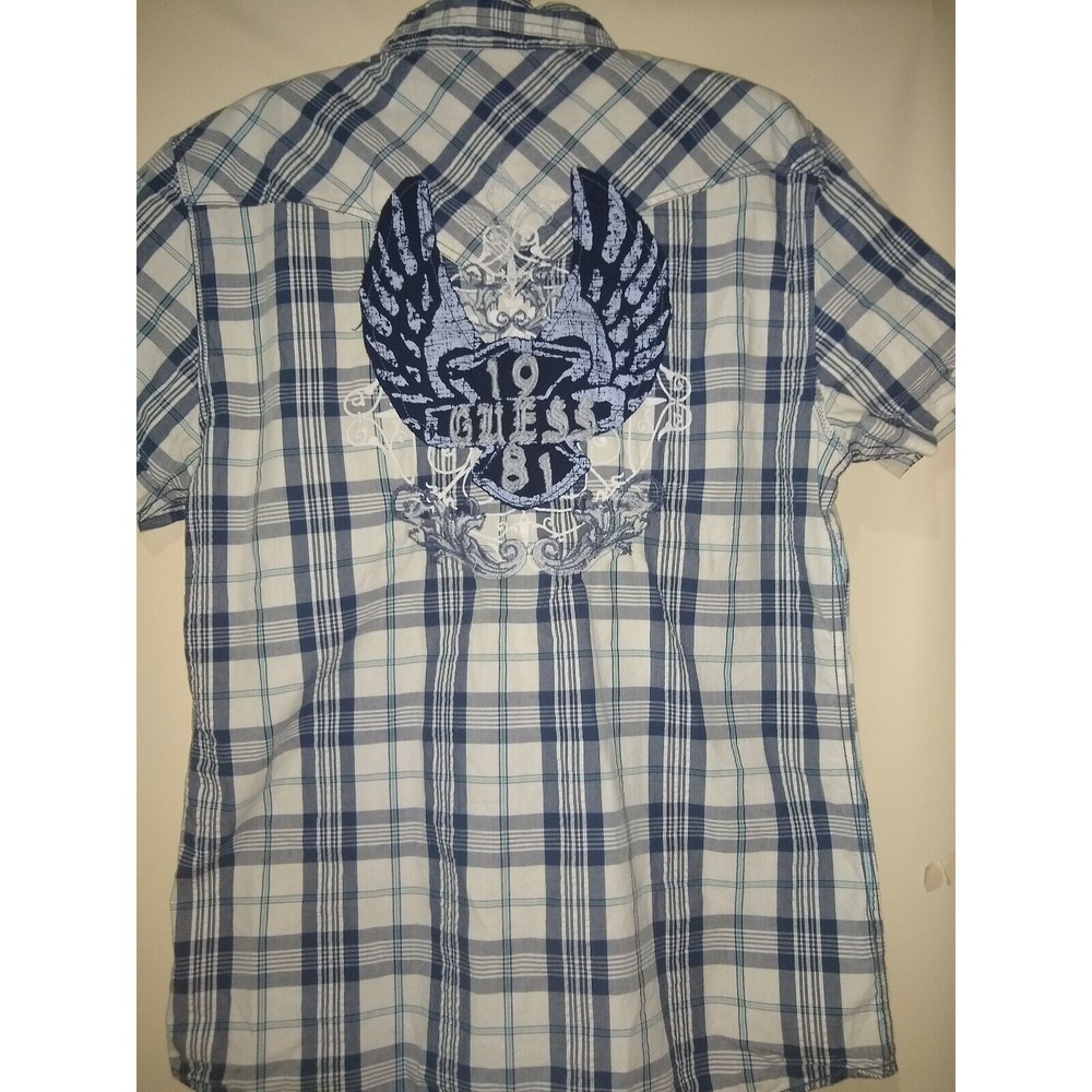 GUESS Men's Short Sleeve Embroided  Shirt Size L ( 586)
